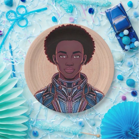 Afrofuturist King 12-inch papieren Bord (Feest)