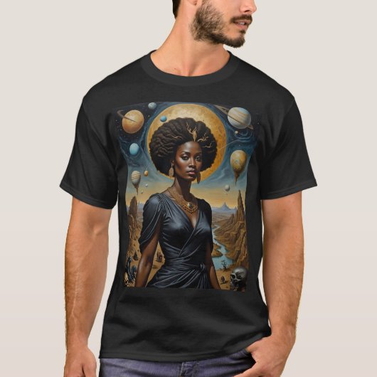 Afrofuturist Moon Goddess Power Shirt (Voorkant)