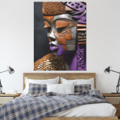 Afrofuturistisch masker canvas afdruk (Insitu (Slaapkamer))