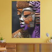 Afrofuturistisch masker canvas afdruk (Insitu (Woonkamer))