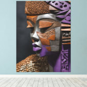 Afrofuturistisch masker canvas afdruk (Insitu (Houten vloer))