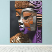 Afrofuturistisch masker canvas afdruk (Insitu (Houten vloer))