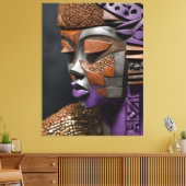 Afrofuturistisch masker canvas afdruk (Insitu (Woonkamer))