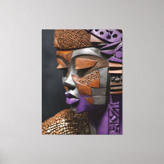 Afrofuturistisch masker canvas afdruk (Voorkant)