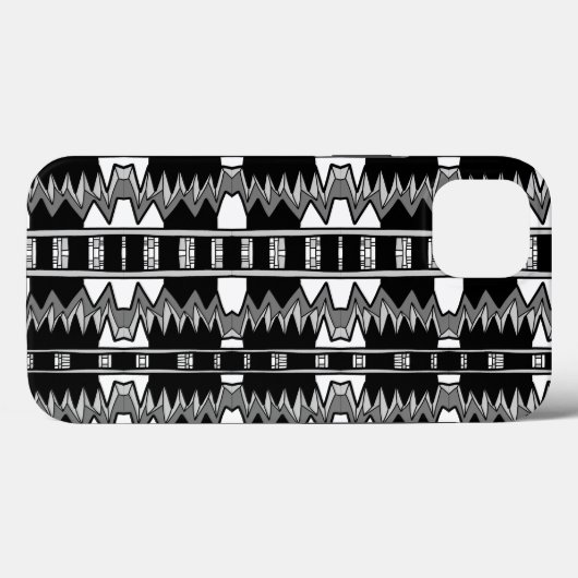 Afrofuturistisch patroon grijs Case-Mate iPhone case (Achterkant (horizontaal))