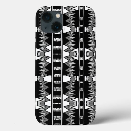 Afrofuturistisch patroon grijs Case-Mate iPhone case (Achterkant)