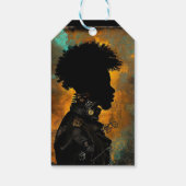 Afrofuturistisch Steampunk Man in zwart Cadeaulabel (Achterkant)