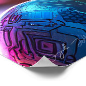 Afrofuturistische Afrikaanse vrouw Modern Art Post Poster (Hoek)