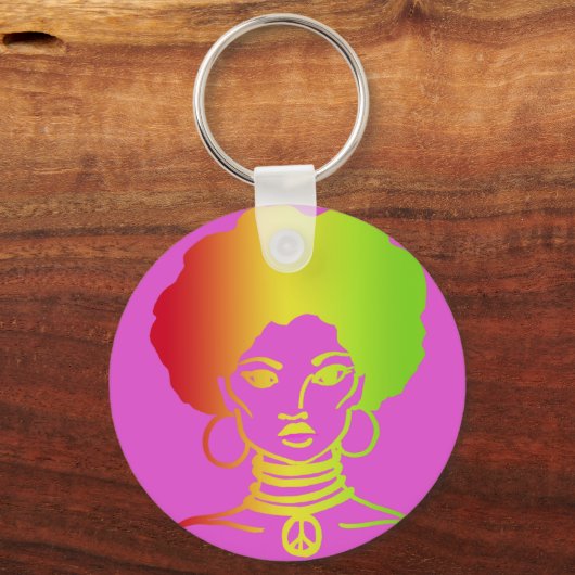 AFROLICOUS PINK SLEUTELHANGER (Voorkant)