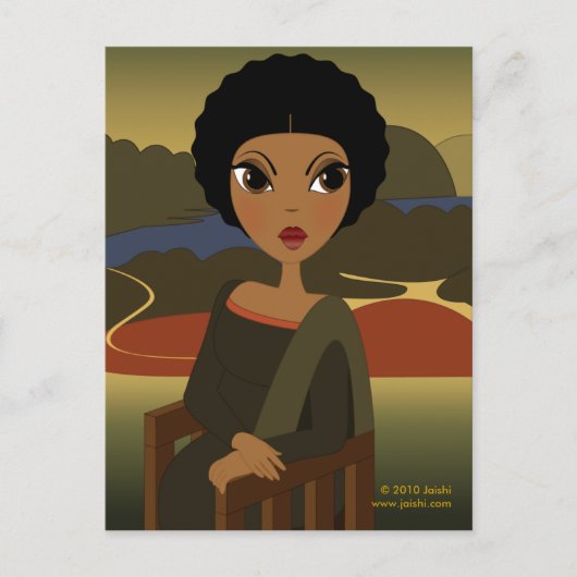 Afro'na Lisa Briefkaart (Voorkant)