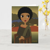 Afro'na Lisa Wenskaart Kaart (Gele Bloem)