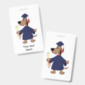 Afrondend hond clipart badge (Voor- en achterkant)