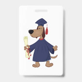 Afrondend hond clipart badge (Achterkant)