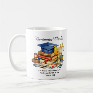 🎓Afrondend Jurist Aangepaste Naam & Graad Koffiemok