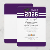 Afronding 2026 Paars Wit Afstudeerfeest Kaart (Voorkant / Achterkant)