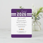 Afronding 2026 Paars Wit Afstudeerfeest Kaart (Staand voorkant)