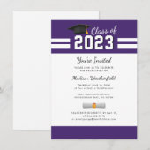Afronding 2026 Paarse Afstudeerfeest Kaart (Voorkant / Achterkant)