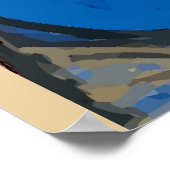 Afronding, Abstract Man op de Telefoon van de Cel, Poster (Hoek)