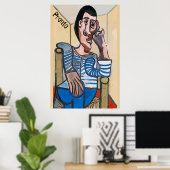 Afronding, Abstract Man op de Telefoon van de Cel, Poster (Thuiskantoor)