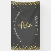 Afronding dierenarts grijs goud spandoek (Verticaal)