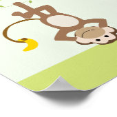 Afronding monkey Custom Birthday Banner Poster (Hoek)