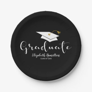 Afronding Mooie Calligrafie Afstudeerhoed Diploma- Papieren Bordje