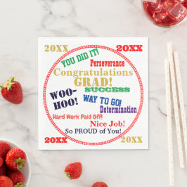 Afronding typografie Rood Goud JAAR Servet