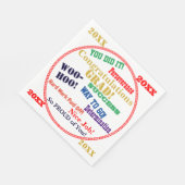 Afronding typografie Rood Goud JAAR Servet (Hoek)