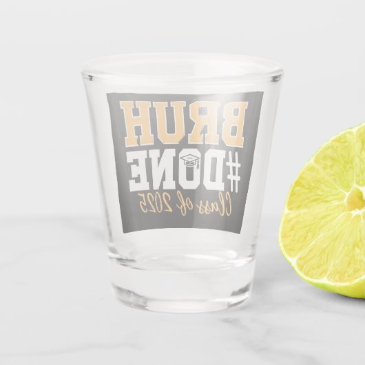 Afronding van klas 2025 afgestudeerd shot glas (Achterkant)
