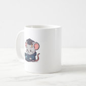 Afronding van programmeur Kawaii grappige muis Koffiemok (Voorkant links)