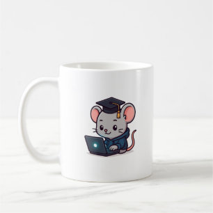 Afronding van programmeur Kawaii grappige muis Koffiemok