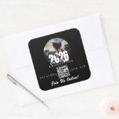Afrondings online uitnodiging QR-code 2026 Vierkante Sticker (Envelop)
