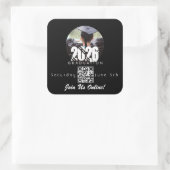 Afrondings online uitnodiging QR-code 2026 Vierkante Sticker (Tas)