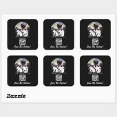 Afrondings online uitnodiging QR-code Vierkante Sticker (Vel)