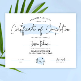 Afrondingsbewijs Uitreiking blauwe Waterverf