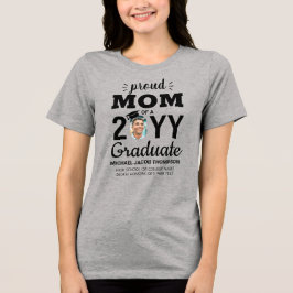 Afrondingsfoto Afstudeerklas Jaar Trotse Moeder Tri-Blend Shirt