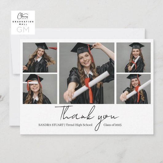 Afrondingsfoto Collage Afstuderen Bedankkaart