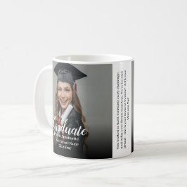 Afrondingsfoto met familiebericht Afstudeercadeau Koffiemok
