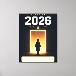 Afrondingsklasse 2026 Geschenk met eigen naam Canvas Afdruk