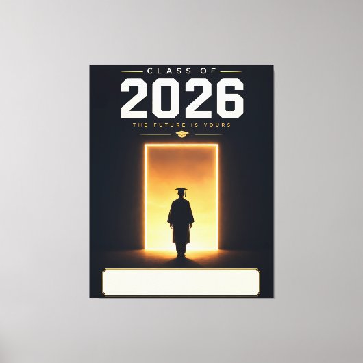 Afrondingsklasse 2026 Geschenk met eigen naam Canvas Afdruk (Voorkant)