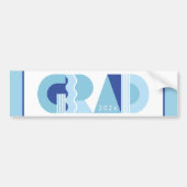 Afrondingsklasse van 2026 blauwe cadeau bumpersticker (Voorkant)