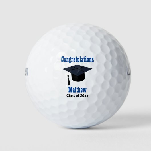 Afrondingsmuts Golfer Geslaagd Aandenken Golfballen (Voorkant)