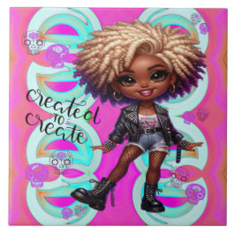 Afropunk Creëer voor Creëer Ceramic Tegel Tegeltje