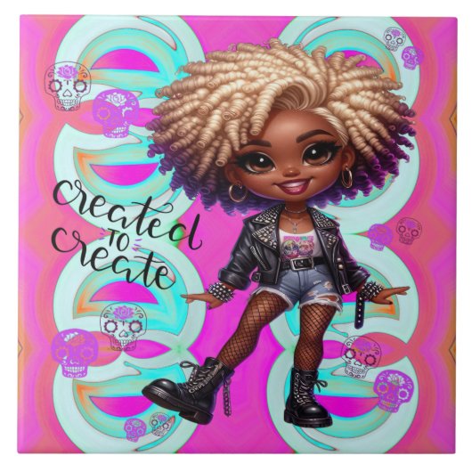 Afropunk Creëer voor Creëer Ceramic Tegel Tegeltje (Voorkant)