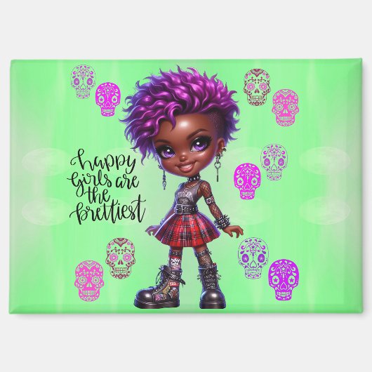 Afropunk Gelukkigste Meisjes Magneet (Voorkant)