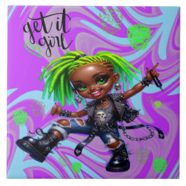 Afropunk Get It Girl Keramische Tegel Tegeltje