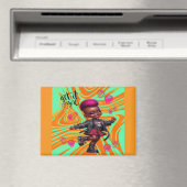 Afropunk Get It Girl Oranje Magnet (Insitu (Vaatwasser))