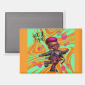 Afropunk Get It Girl Oranje Magnet (Voorkant / Achterkant)