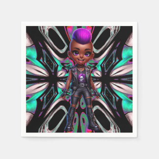 Afropunk Paarse Mohawk Papier servet