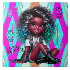 Afropunk Wild Beauty Keramische Tegel Tegeltje